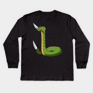 Double wielder , snake with knife! Kids Long Sleeve T-Shirt